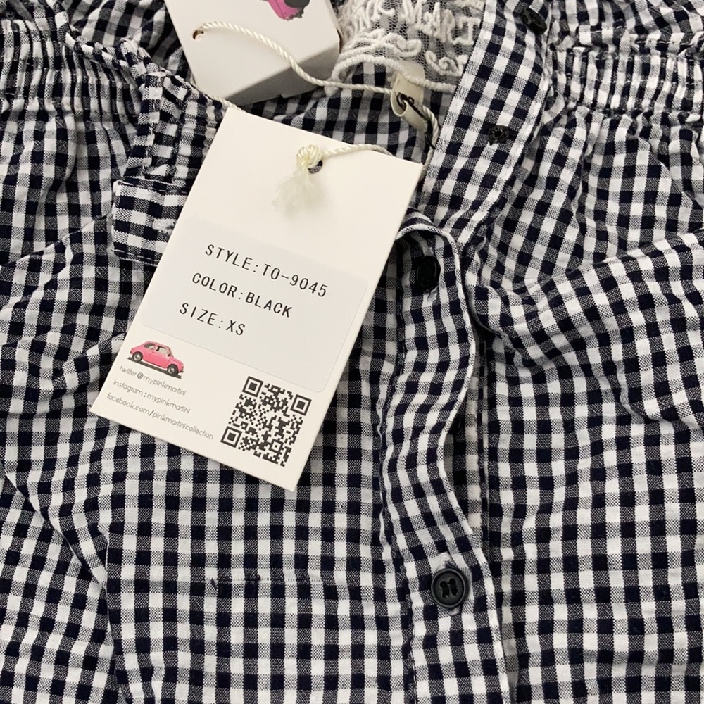 black/white gingham top - Picture 6 of 7